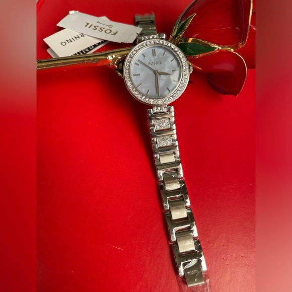 FOSSIL Watch,Fossil Silver Watch with Crystal Accents,Women’s Watch. - Picture 15 of 16